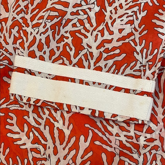 Tory Burch Coral Red and Cream Coral Pattern Tunic - Picture 6 of 11